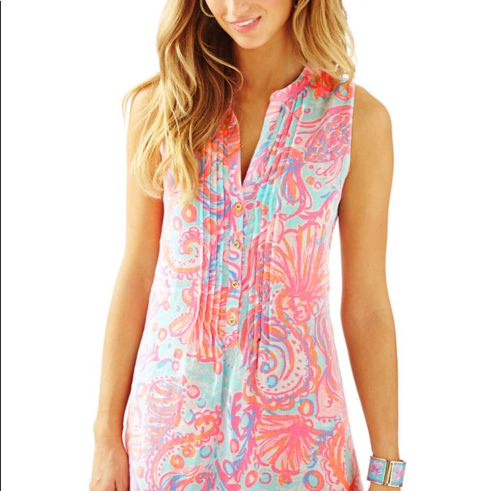 Lilly Pulitzer Sarasota Linen Dress Pink Pout XS